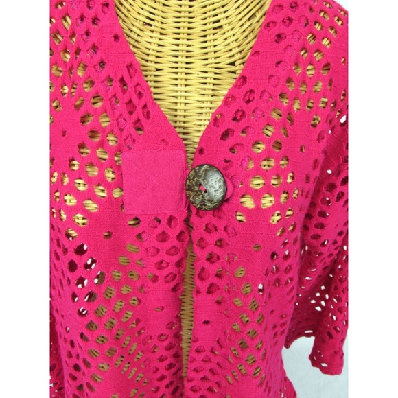 Camille & Co Womens Pink One Button Sweater Size M - Picture 4 of 6